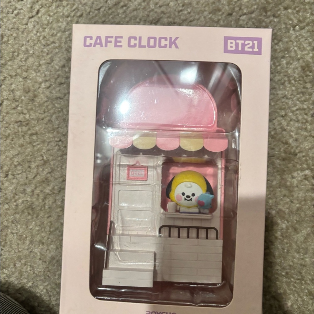 BT21 Cafe Clock with Pink and White Design